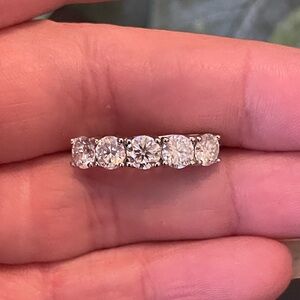 Beautiful 5 Stone Wedding/anniversary band ring
